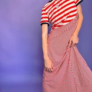 Who What Wear Red and White Striped Maxi Dress